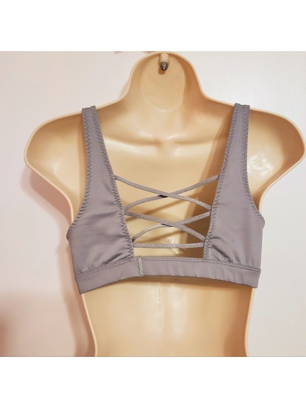 Victoria's Secret Gray Gym Workout Criss-Cross Back Sports Bra Small - Picture 4 of 9